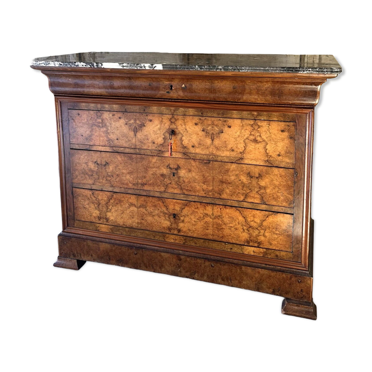 Commode Louis Philippe en noyer 19e siècle