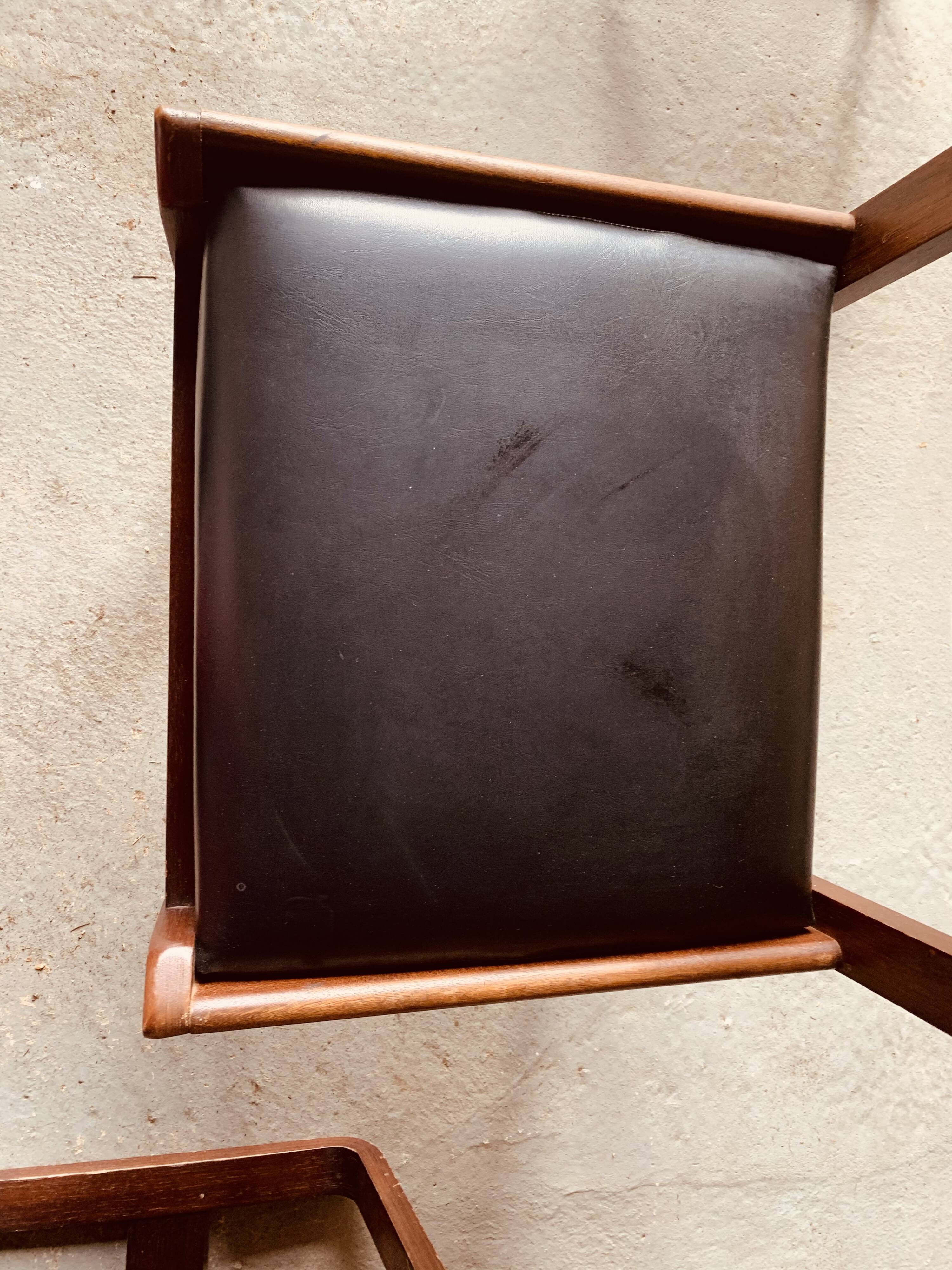 6 black chairs by Gunther Hoffstead for Uniflex - 1960's