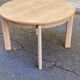 Scandinavian round extendable dining table stripped in oak 1980
