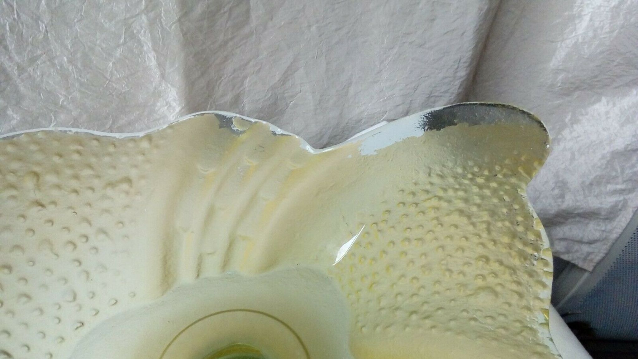 Frosted glass fruit bowl, contemporary piece from the 20th century.