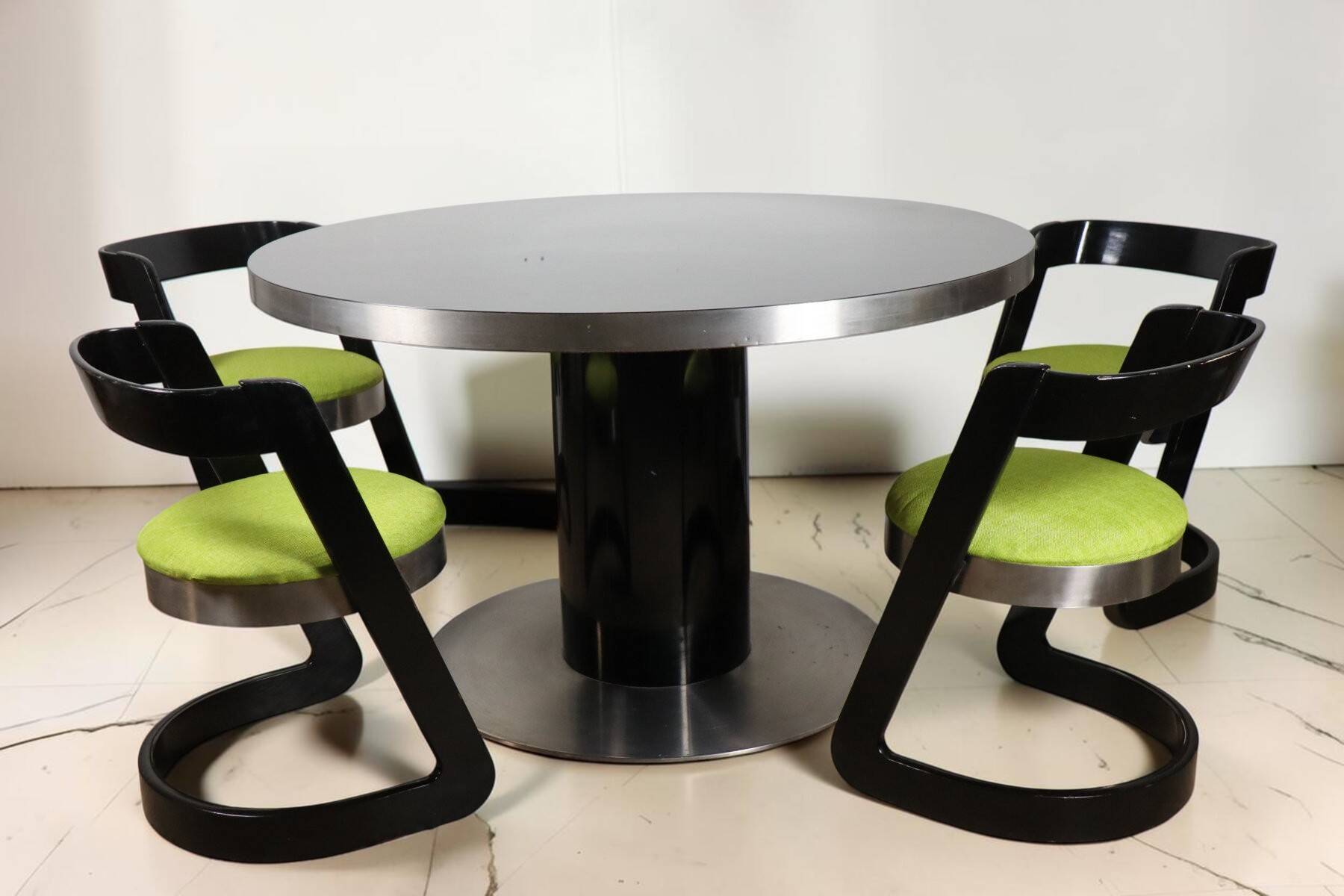 Dining room set Willy Rizzo – Table & Chairs – 1970s