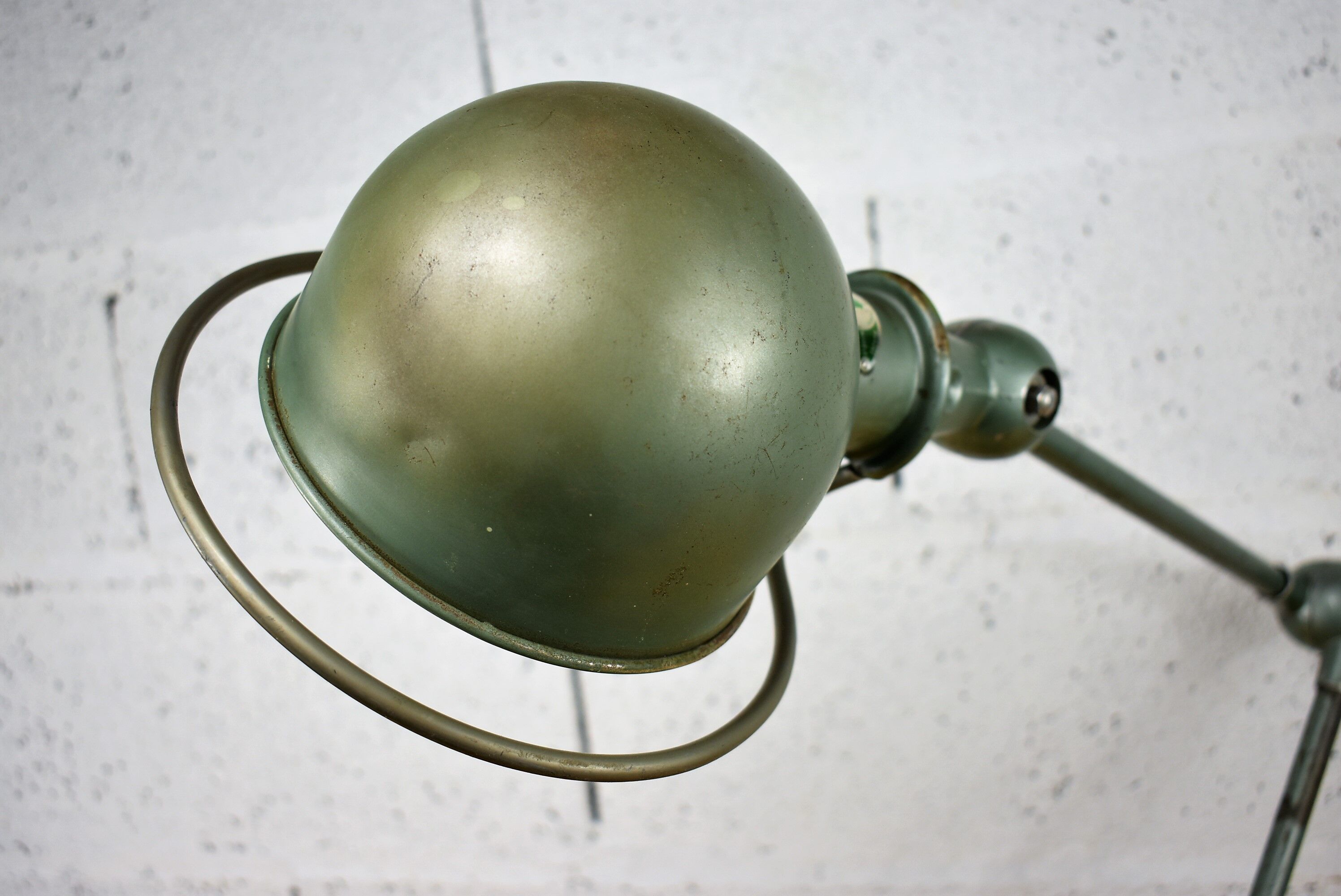Green Jielde Industrial lamp on base