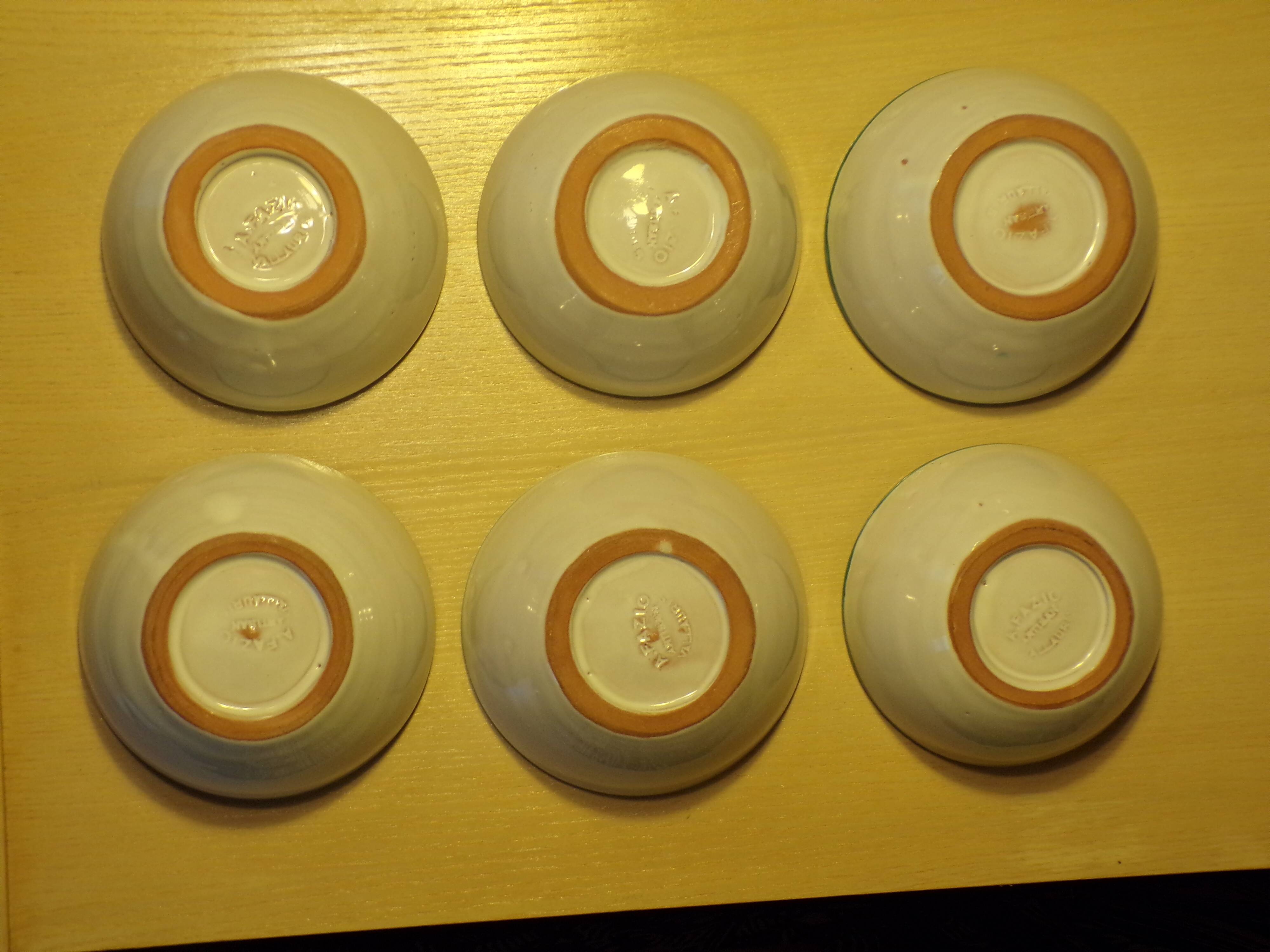 6 ceramic bowls by Antoine Fazio Vallauris