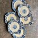 6 dessert plates Gien in blue ironstone, "Blue Ibis" service.