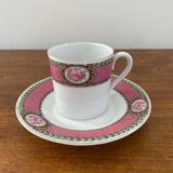 White porcelain flowered cup and saucer