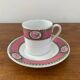 Tasse et soucoupe porcelaine blanche fleuri
