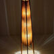 Mid-century floor lamp, sisal/teak wood, Temde, Switzerland, 1960s.