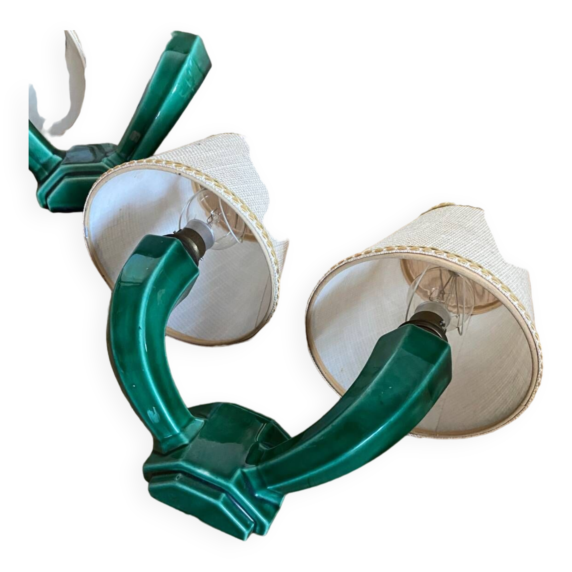 Pair of ceramic wall lights