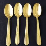 4 table spoons in silver metal from the brand frionnet françois art deco style