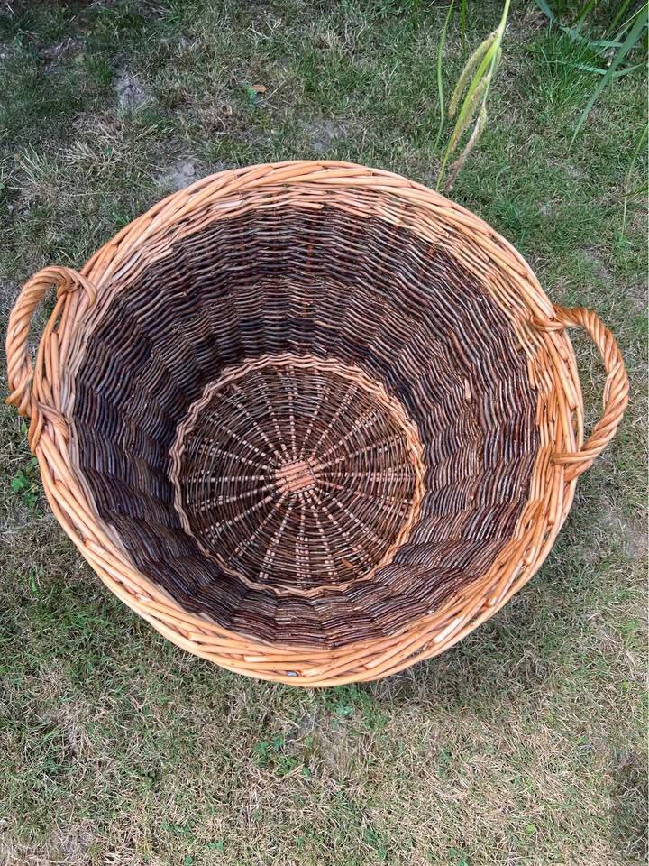 Large antique hand-woven wicker basket