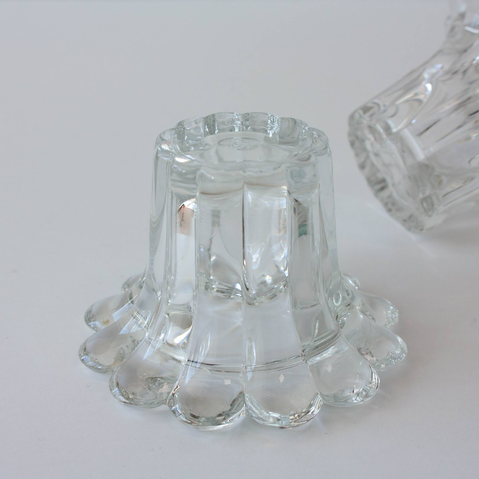 Vintage 1980s Reims-Style Glass Candle Holders