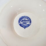 Compotier or cake display in earthenware by E. Bourgeois, iron earth. Cake stand.