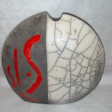 Raku stoneware vase