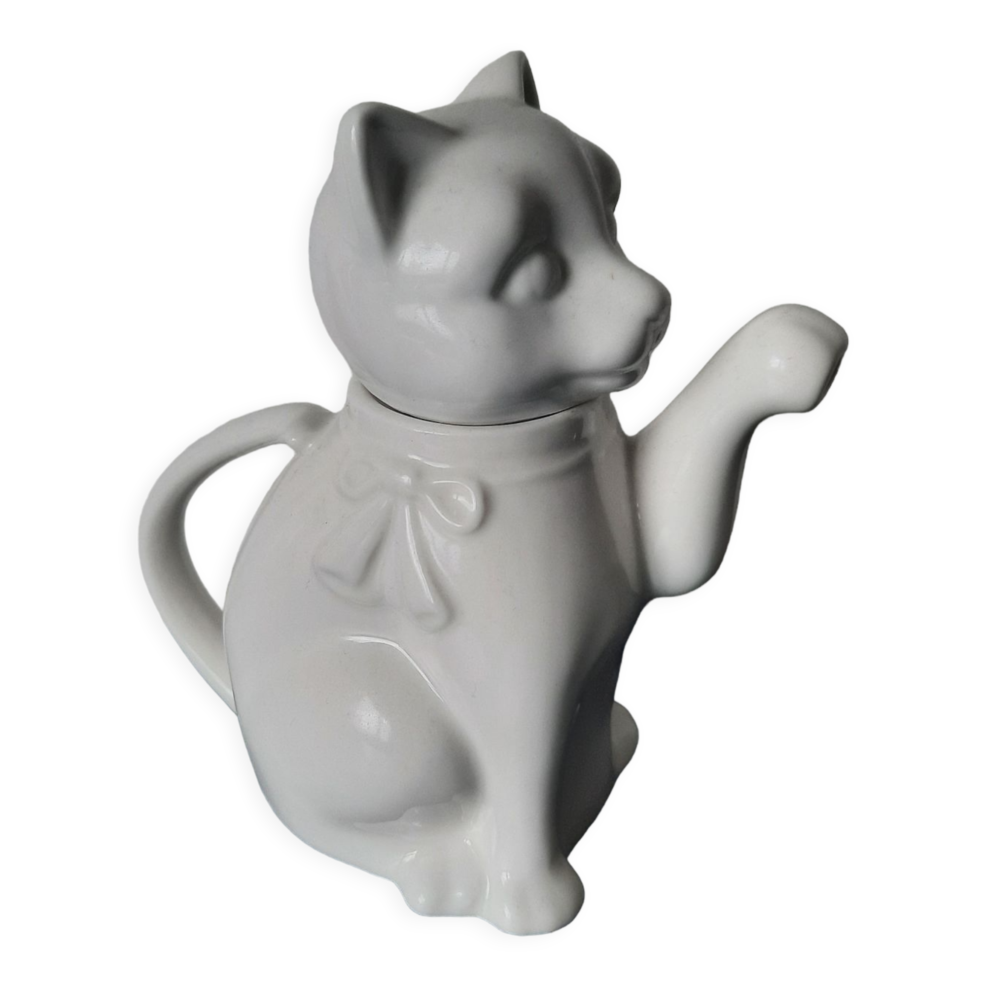 Teapot white cat