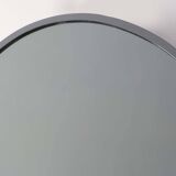 Art Deco Oval Nickel‑Plated Metal Mirror, Belgium, ca. 1925