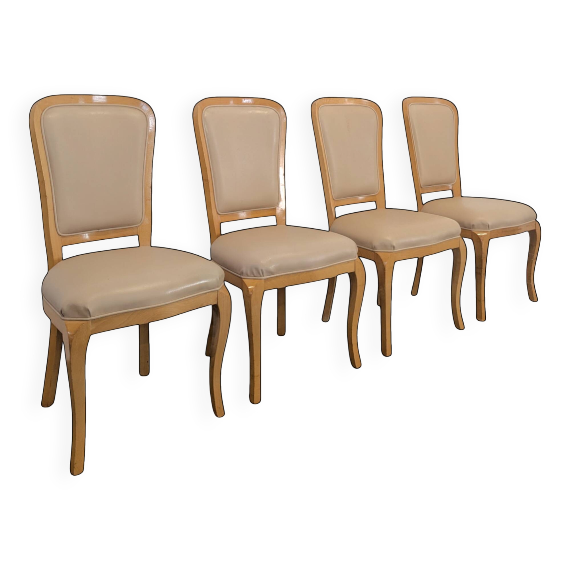 Set of 4 beech chairs
