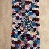 Tapis Berbère Boucherouite coloré - 63 x 162 cm