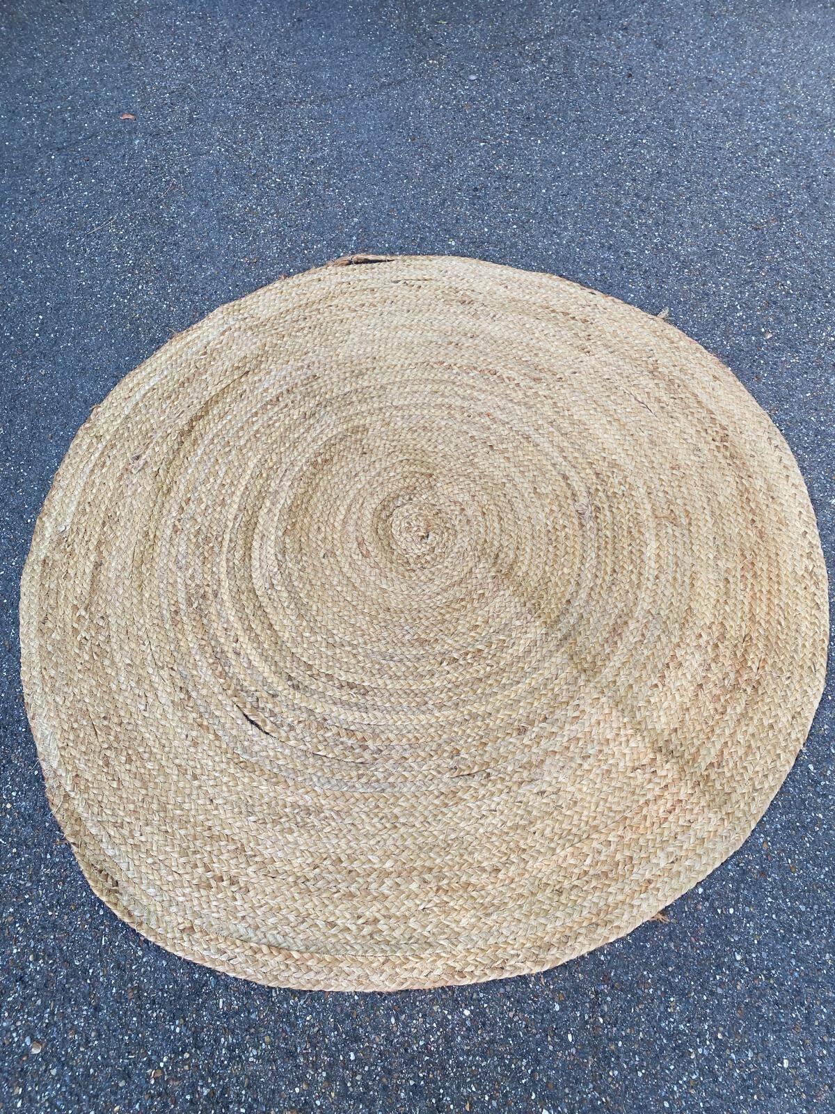 Tapis de jute scandinave rond naturel 162cm