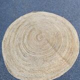 Tapis de jute scandinave rond naturel 162cm