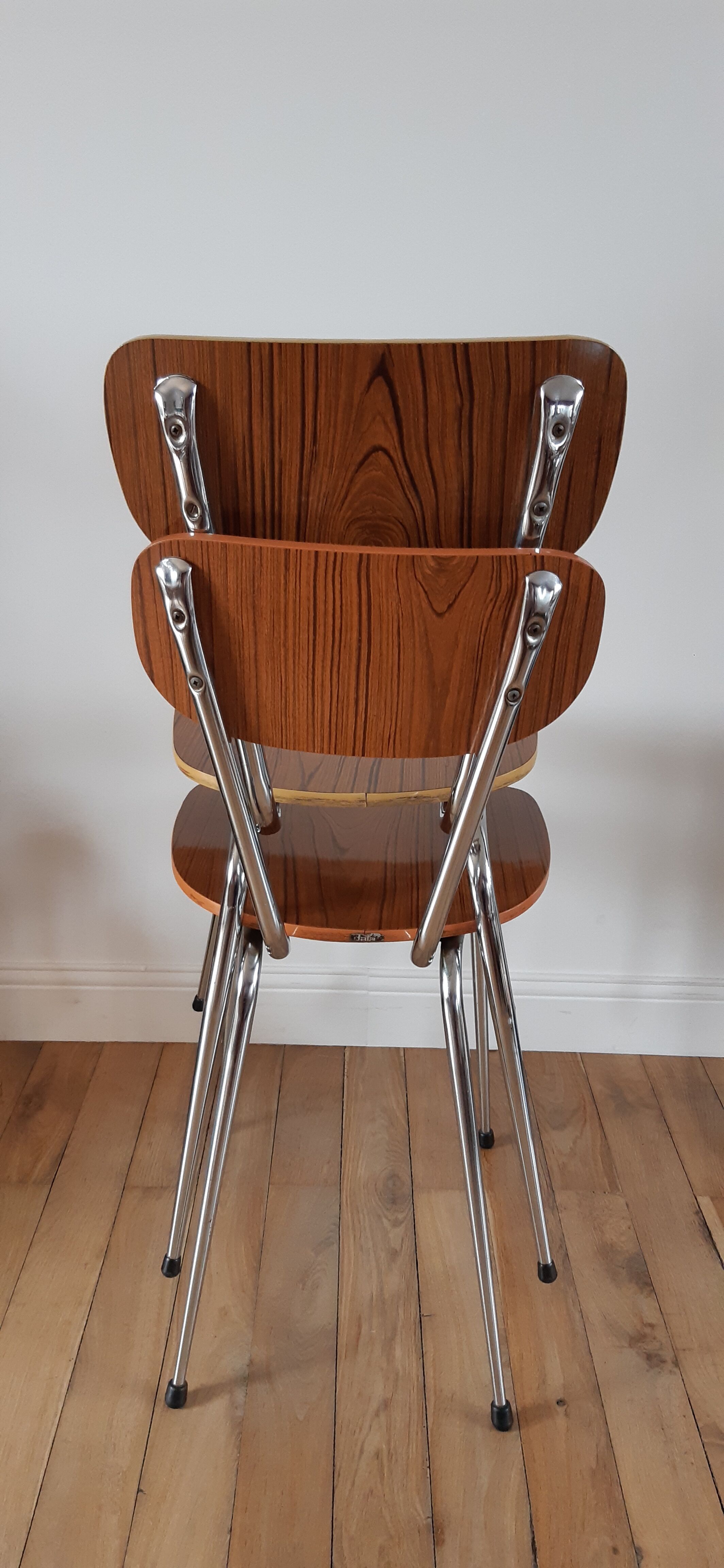 Duo de chaises en formica années 70
