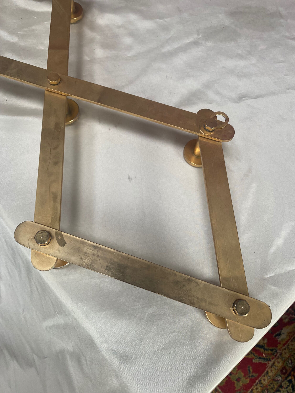 Brass extendable wall coat rack
