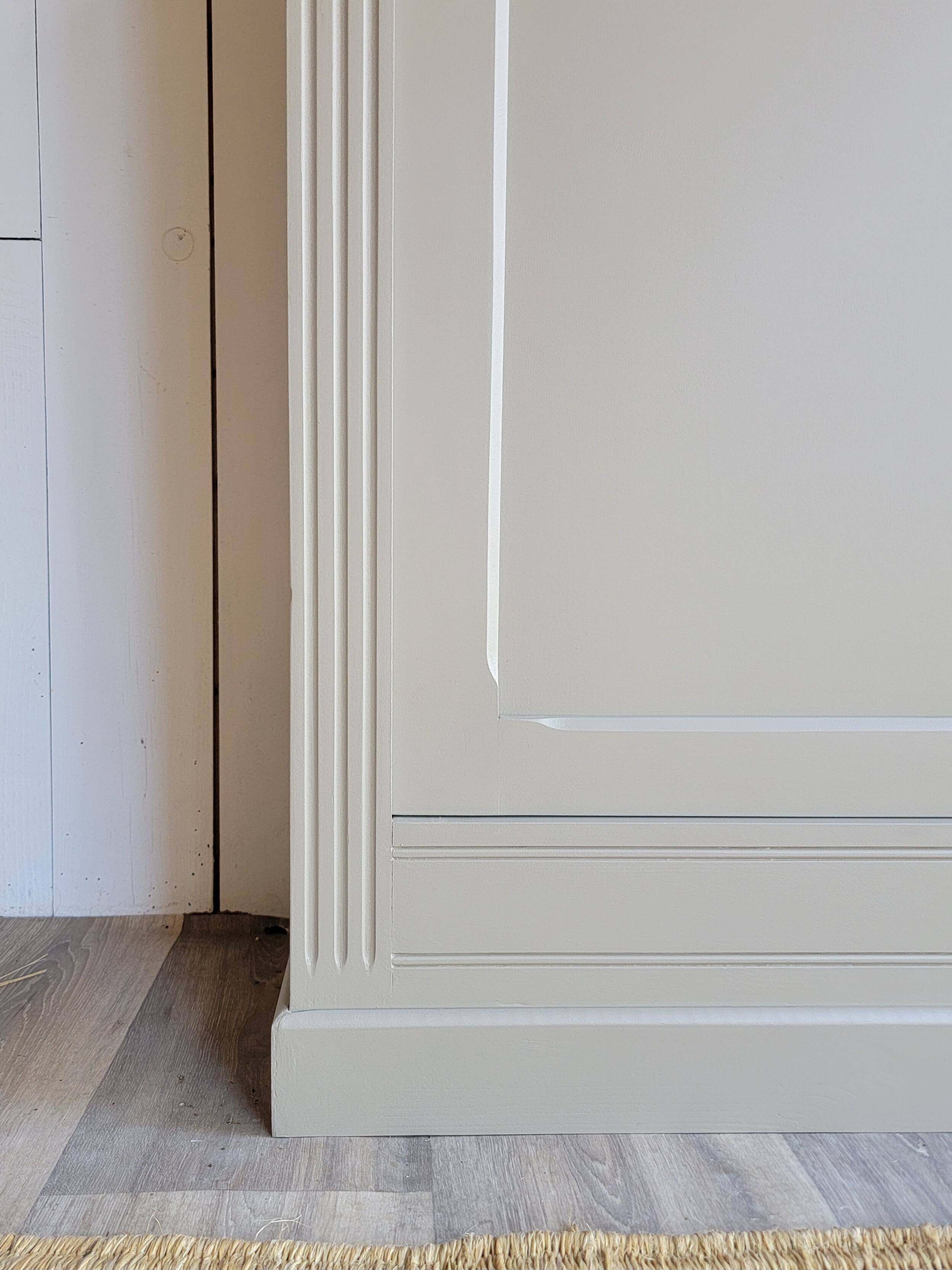 renovated wooden sideboard in brown