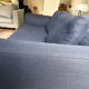Contemporary Zanotta sofa in blue fabric
