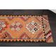 1970s Turkish Oushak Handmade Wool Cotton Orange Runner Rug 95x254