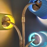1950s three-light floor lamp with coloured shades