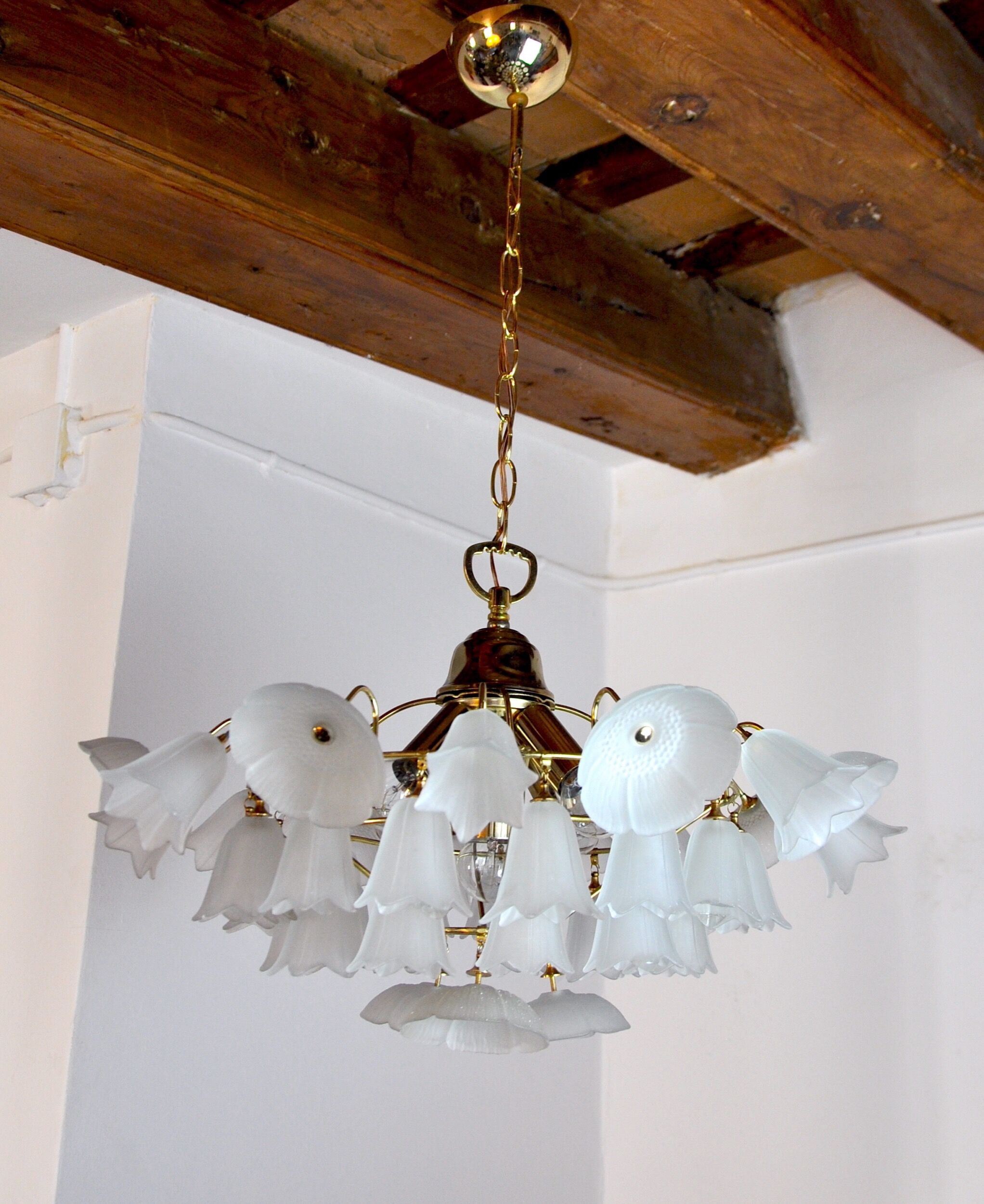 Murano glass floral chandelier, Italy, 1970