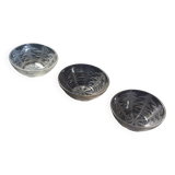 Suite of 3 crystal thistle cups - René Lalique.
