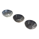 Suite of 3 crystal thistle cups - René Lalique.