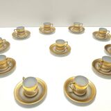 Set of Eleven Porcelain and Pure Gold Coffee Cups by Hutschenreuther, Germa