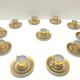 Set of Eleven Porcelain and Pure Gold Coffee Cups by Hutschenreuther, Germa