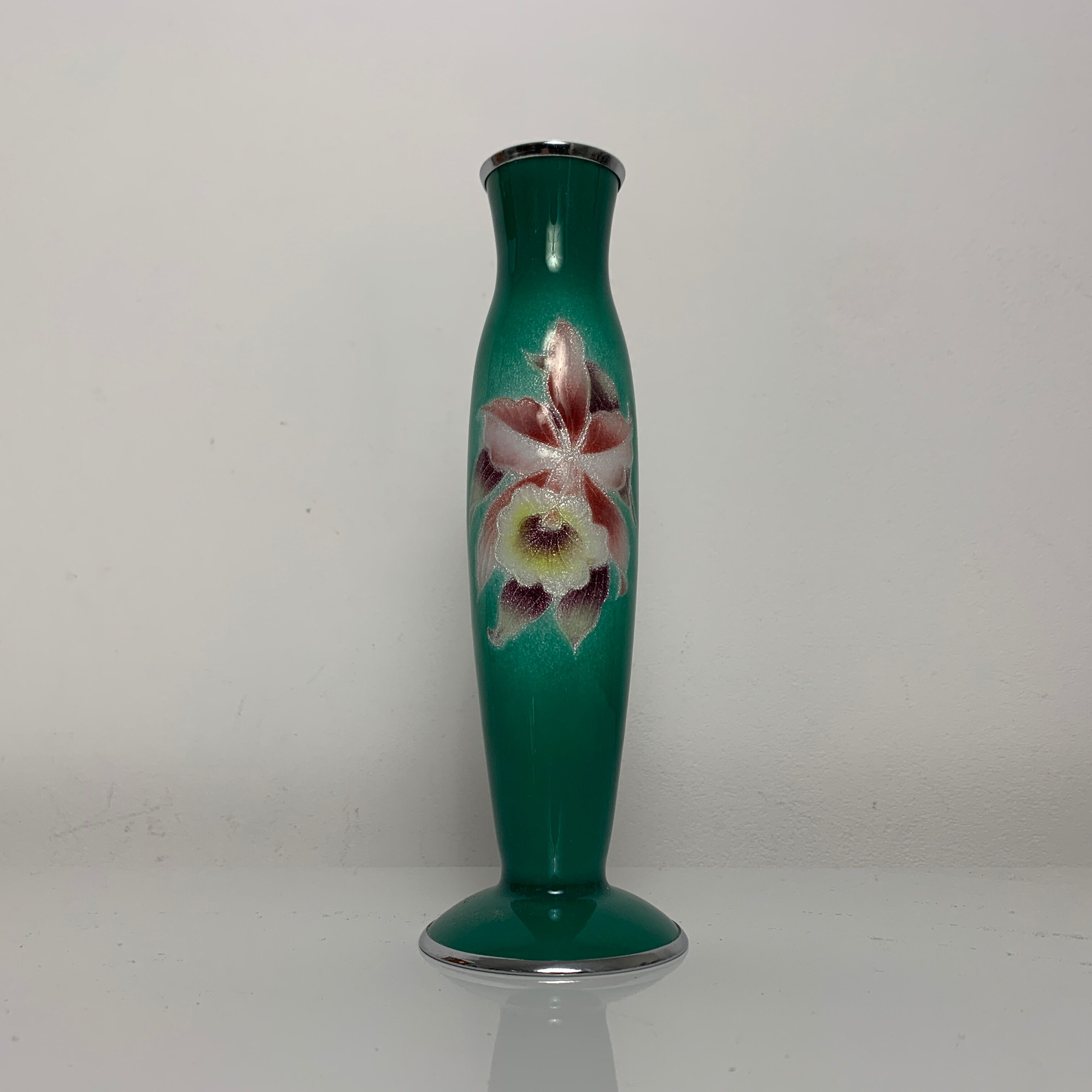 Enamelled soliflore vase Shippo Yaki Tutanka