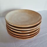 Lot de 6 assiettes plates en grès estampillées Vallauris