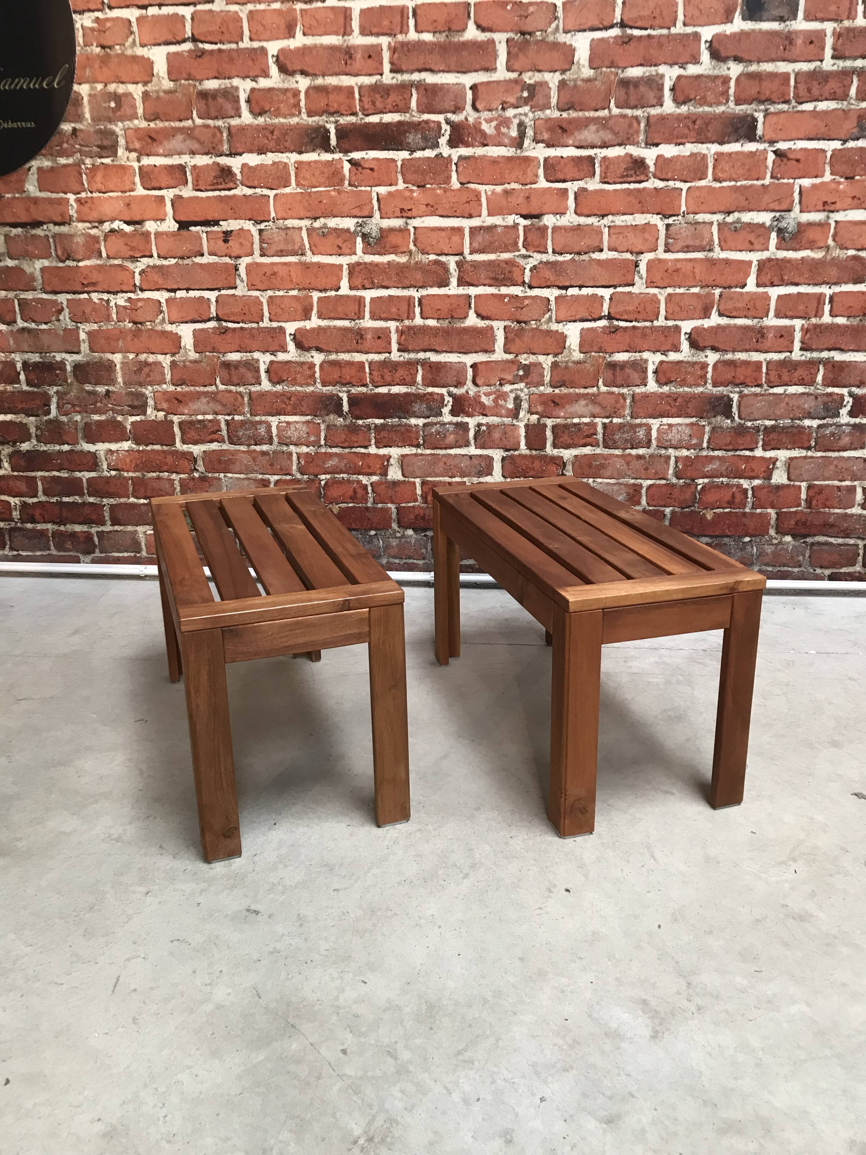Pair of teak benches