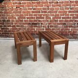 Pair of teak benches