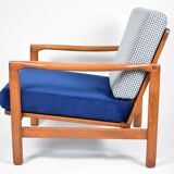 Scandinavian armchair designed by Z.Baczyk, 1960s, fully restored, velvet
