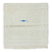 Tapis d'accent turc Tulu fait à la main vintage minimaliste en laine beige non teinte.