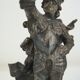 Silver bronze torch pair Paul Dubois