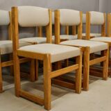 Set of 8 Brutalist Dining Chairs, 20th Century