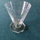 Series of 7 art deco aperitif or digestive glasses engraved