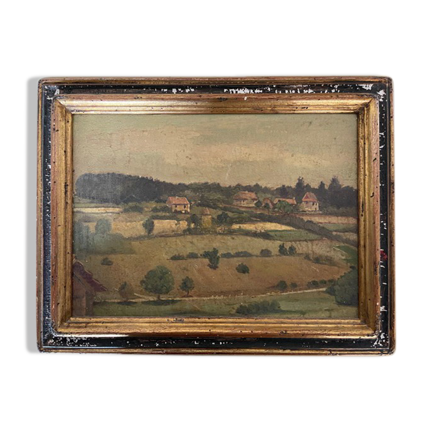 Oil on cardboard landscape