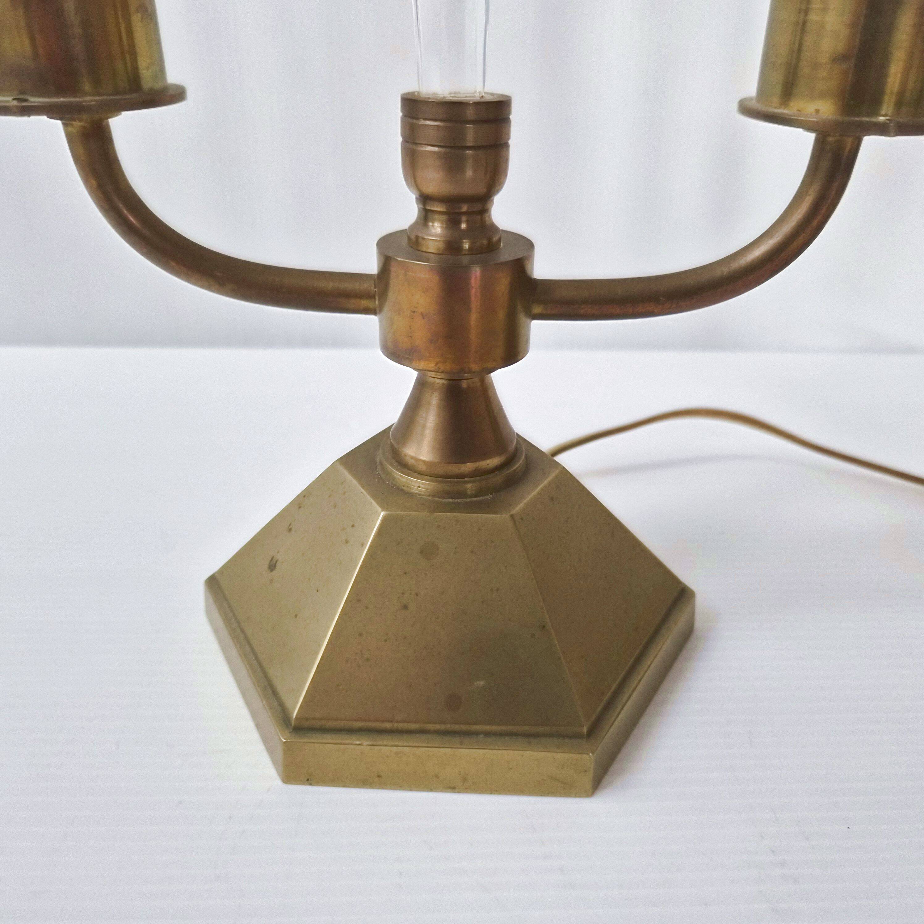 Pair of vintage candlestick lamps from the 1950s.