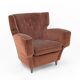 Melchiorre Bega Italian Mid-Century Velvet Armchairs, 1950s, Pair