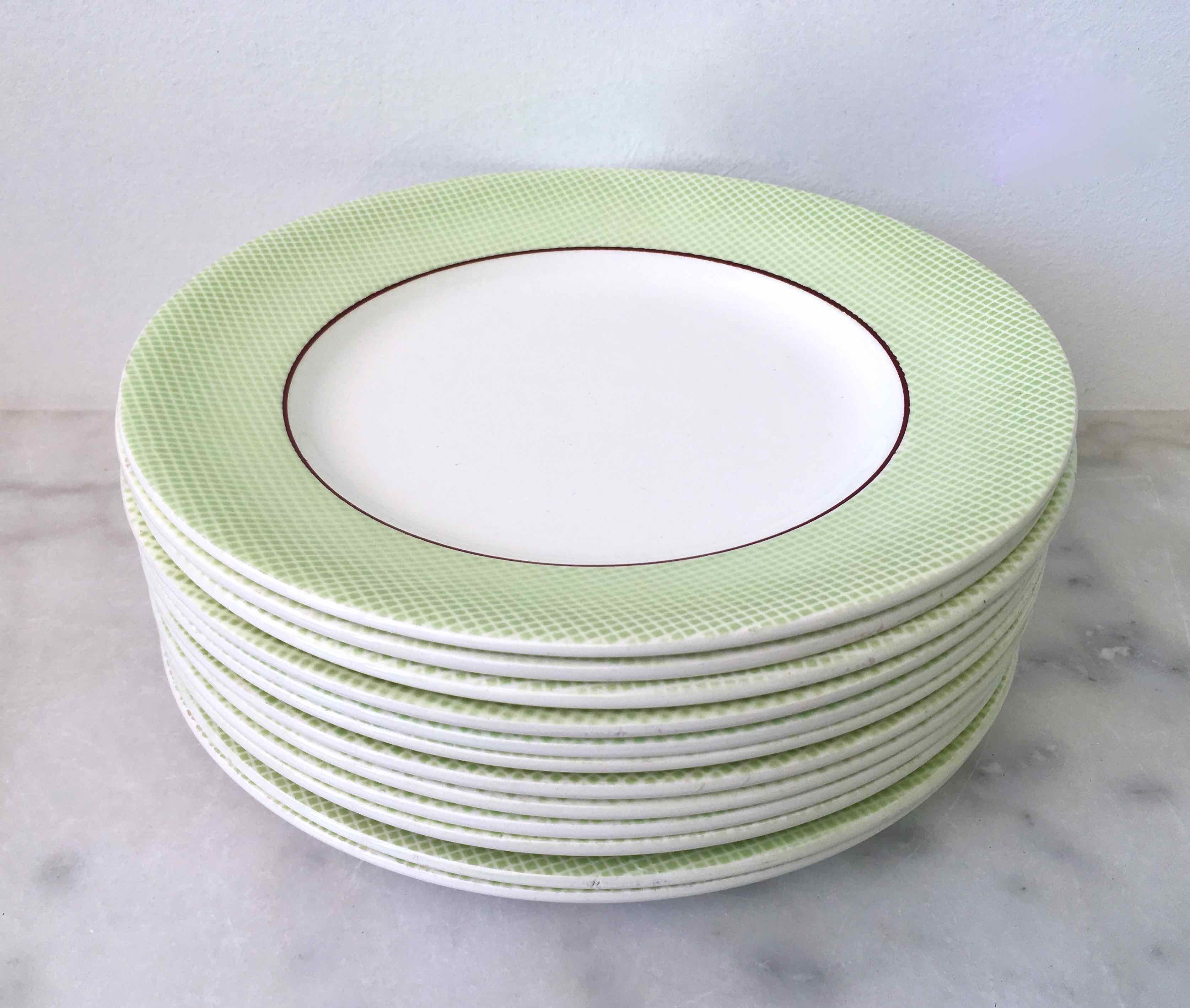 Set 12 flat plates Salins earthenware