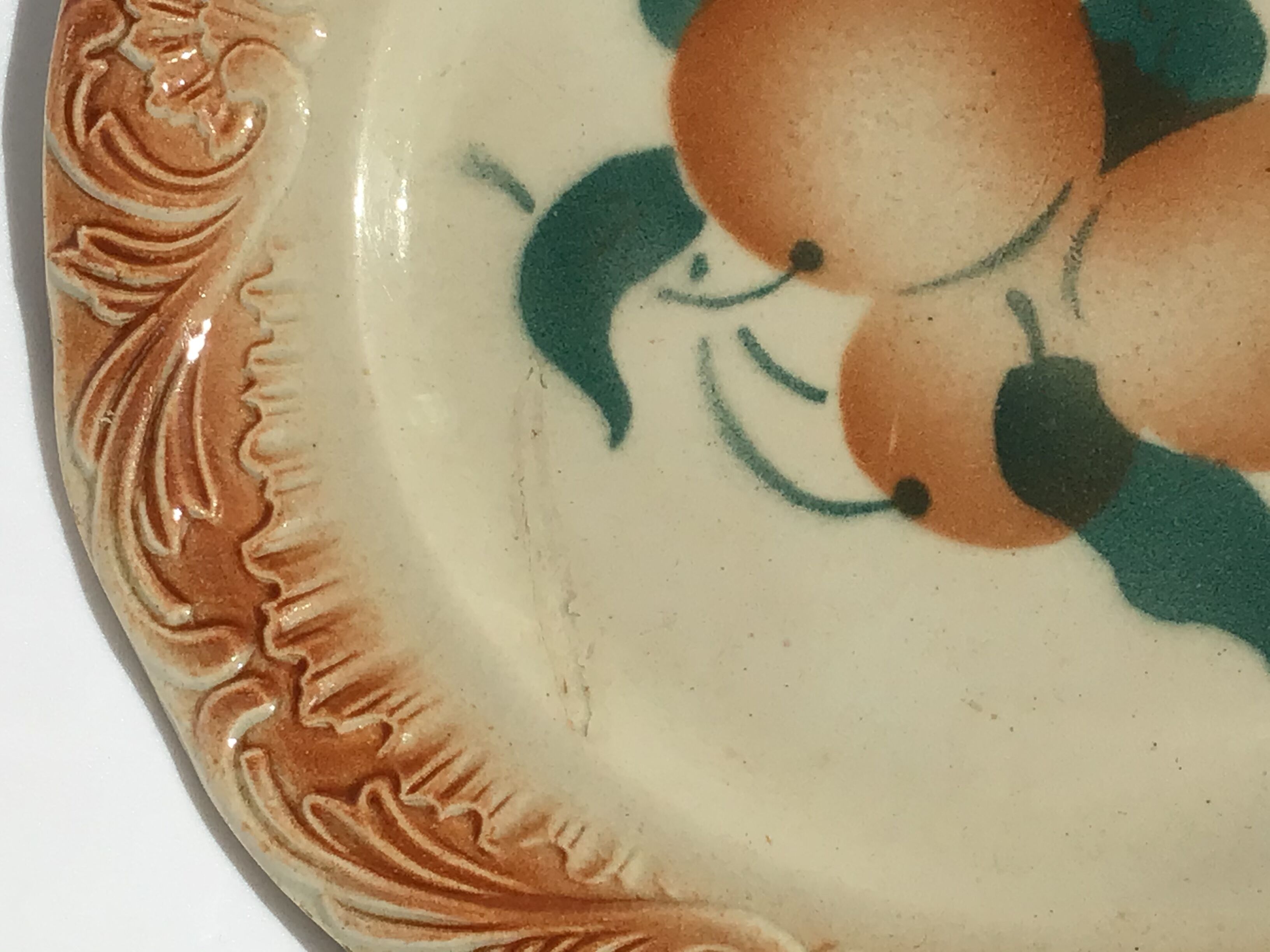 4 Digoin red-edge fruit dessert plates