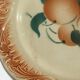 4 dessert plates Digoin fruit with a red rim