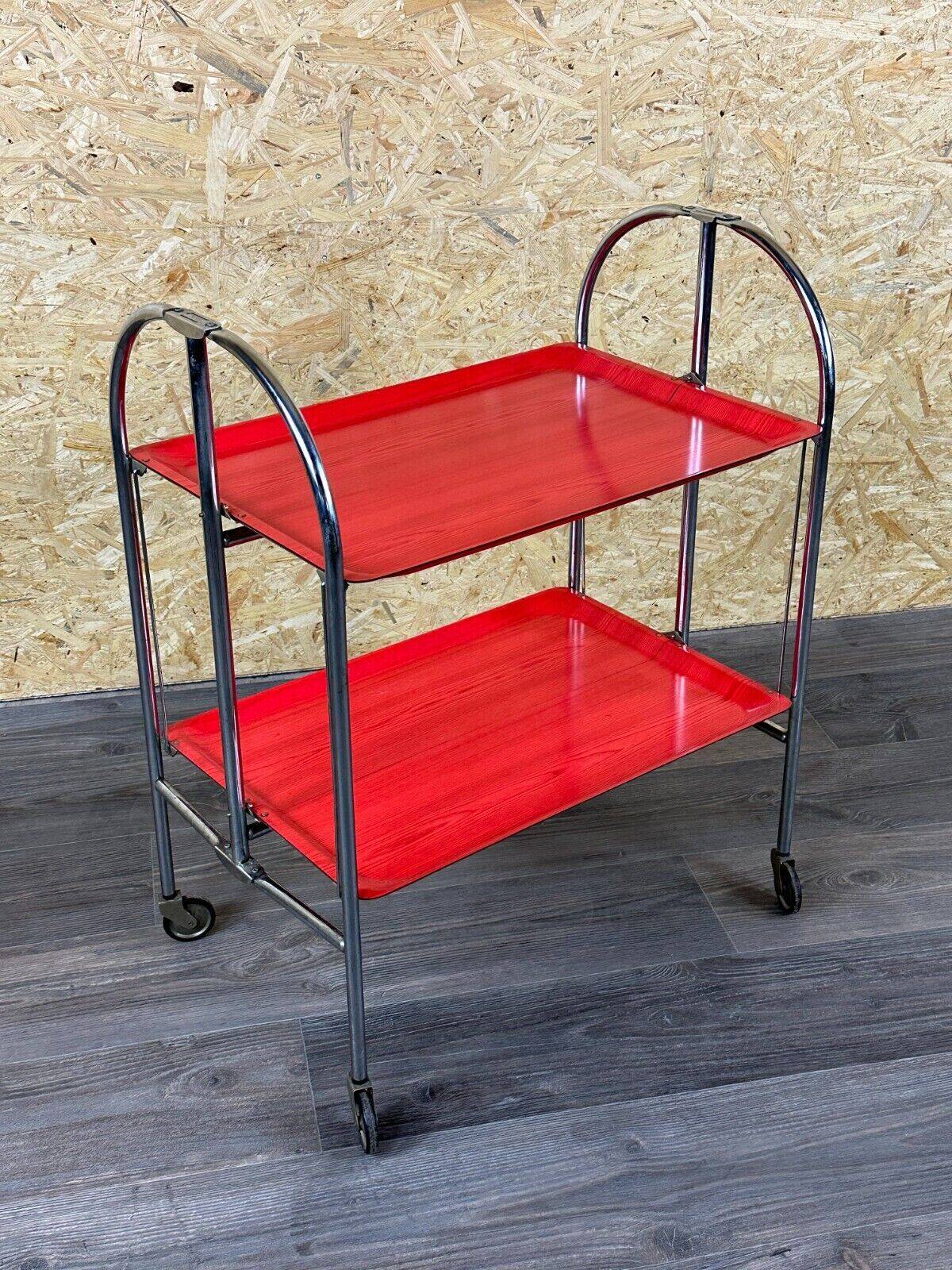 60s 70s serving trolley dinette side table space age red design